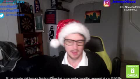Snapshot of bigjohnny550 chatting on 12/10/24, 10:58 Johnny D Good online show from 12/10/24, 10:58