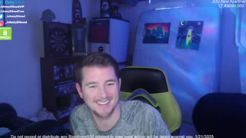 Snapshot of bigjohnny550 chatting on 01/21/25, 10:08 Johnny D Good online show from 01/21/25, 10:08