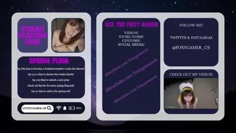 Snapshot of foxy_gamer chatting on 05/29/26, 01:36 Lex Vive foxygamer cb online show from 05/29/26, 01:36