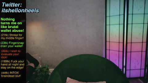 Snapshot of hell_on_heels_ chatting on 01/22/25, 11:43 - show loyalty and subscribe -  online show from 01/22/25, 11:43