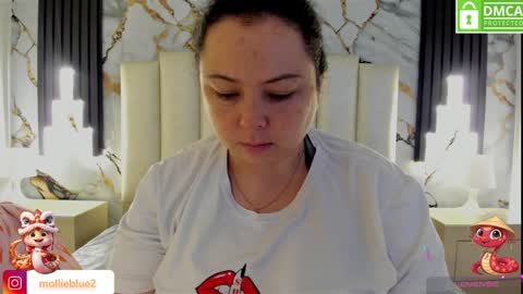 Snapshot of molliebue1 chatting on 01/31/25, 11:46 Hey Guys  Im Mollie online show from 01/31/25, 11:46