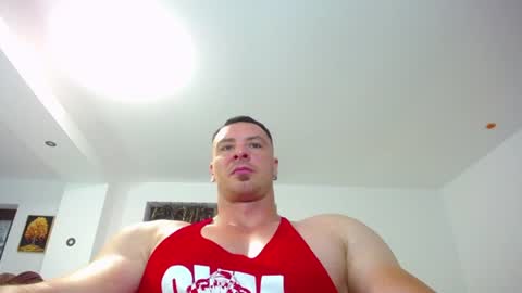 Snapshot of muscleaj69 chatting on 07/22/26, 05:54 AJ online show from 07/22/26, 05:54