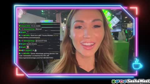 Snapshot of neomotoko chatting on 02/08/25, 02:47 Sasha West online show from 02/08/25, 02:47