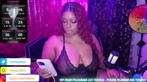 Snapshot of queencroze chatting on 11/23/25, 09:58 Queen Cherise Roze online show from 11/23/25, 09:58