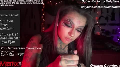 Mistrx Sin online show from 01/18/25, 05:41