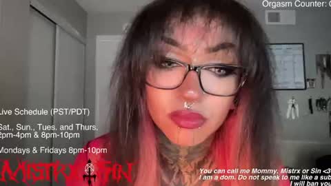 Snapshot of sinfulincubus chatting on 06/25/26, 10:58 Mistrx Sin online show from 06/25/26, 10:58