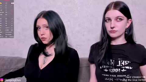 Snapshot of sleepingduo chatting on 04/14/26, 04:57 Hi We are Iva and Angela Nice to meet u 3 online show from 04/14/26, 04:57