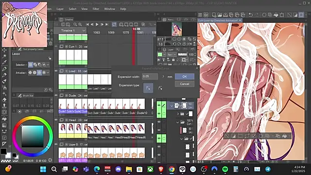Snapshot of DrenchedArt chatting on 01/23/25, 12:25 DrenchedArt online show from 01/23/25, 12:25