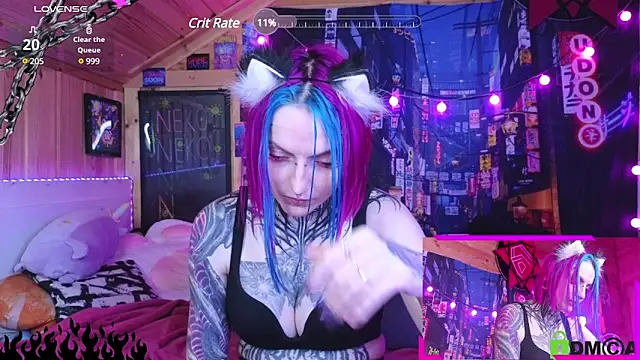 Snapshot of NekoCyber chatting on 02/13/25, 08:38 NekoCyber online show from 02/13/25, 08:38